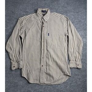 Chaps By Ralph Lauren Plaid Flannel Shirt Mens Small Brown‎ Button Down Cotton